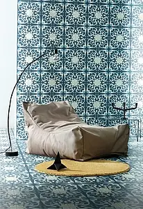Background tile, Color navy blue, Style handmade,designer, Cement, 20x20 cm, Finish matte